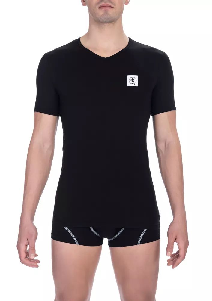 Bikkembergs Mens VNeck TShirt Black