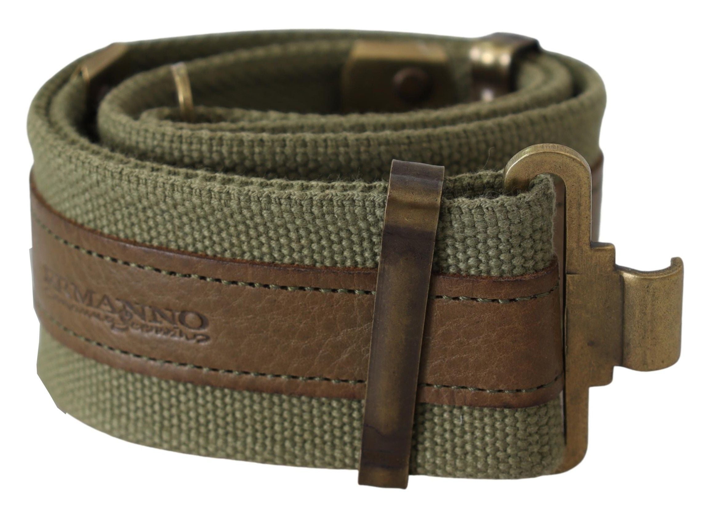 Ermanno Scervino Canvas and Leather Belt Green