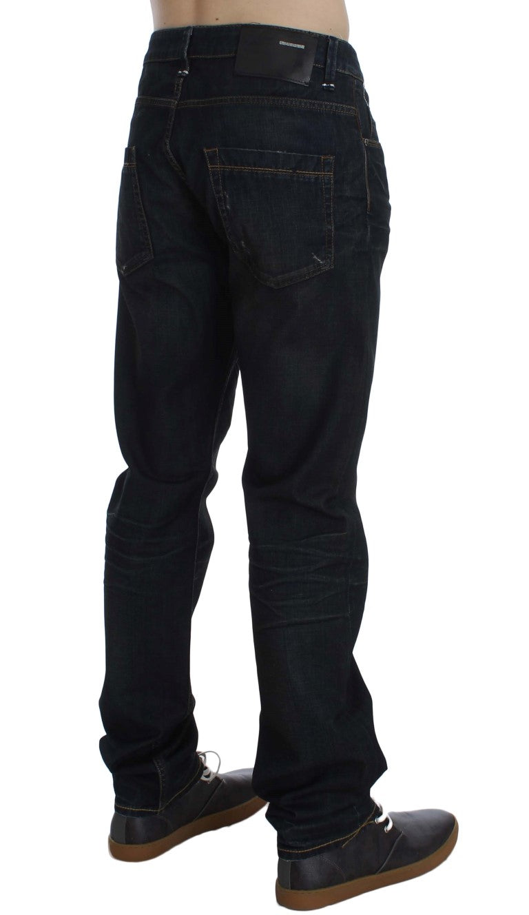Acht Mens Slim Straight Jeans in Indigo