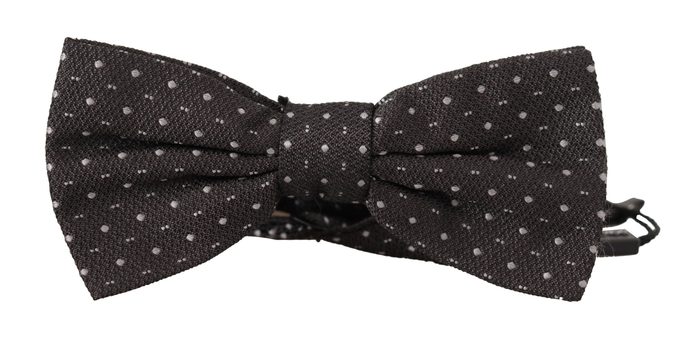 Dolce & Gabbana Mens Black Silk Polka Dot Bow Tie