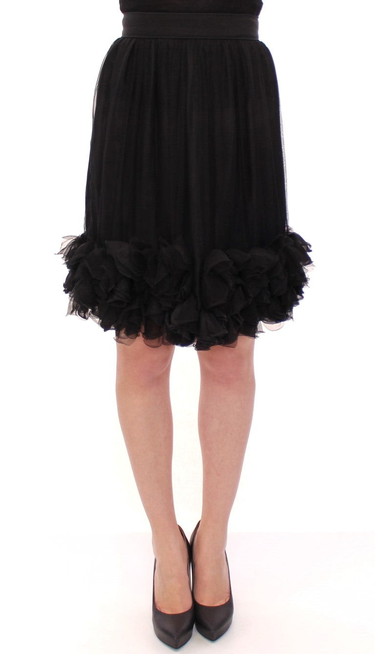 Dolce & Gabbana Black Tulle Ruffled Skirt