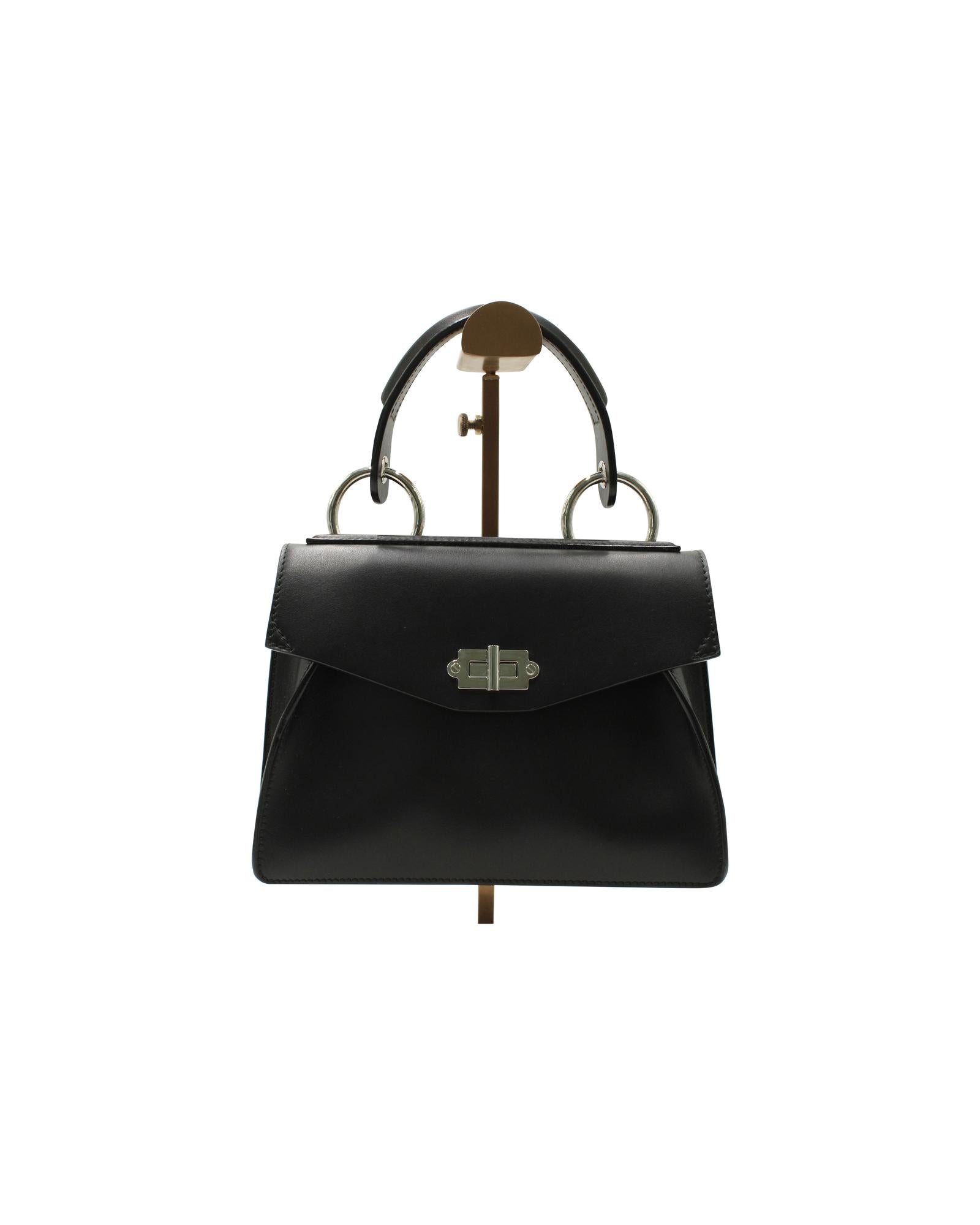 Hava Top Handle Bag in Black Leather