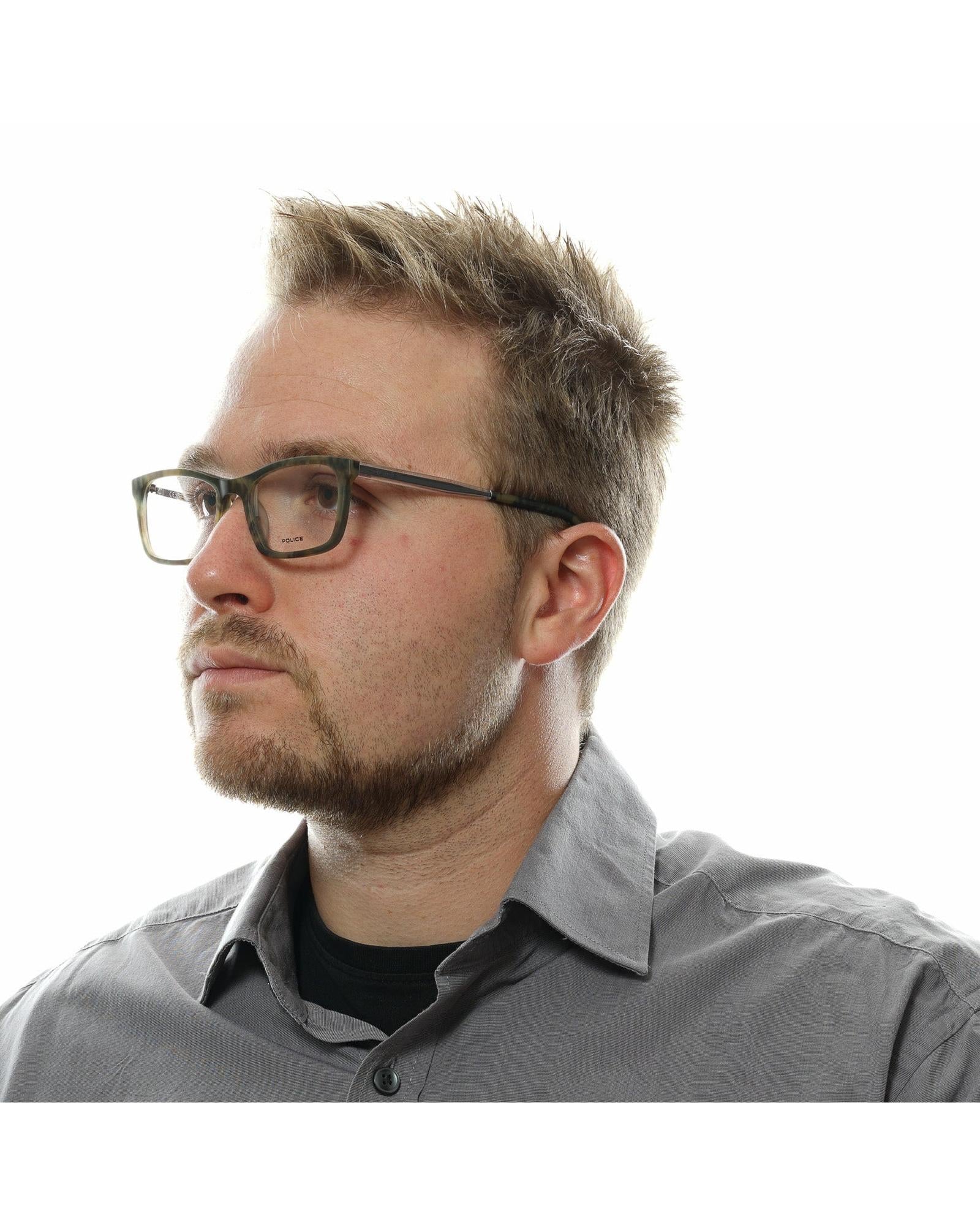 Police SPL745 0700 Green Tortoise Shell Optical Eyeglasses for Men and Women