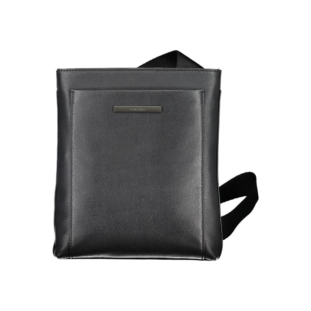 Calvin Klein Monogram Leather Crossbody Bag for Men Black