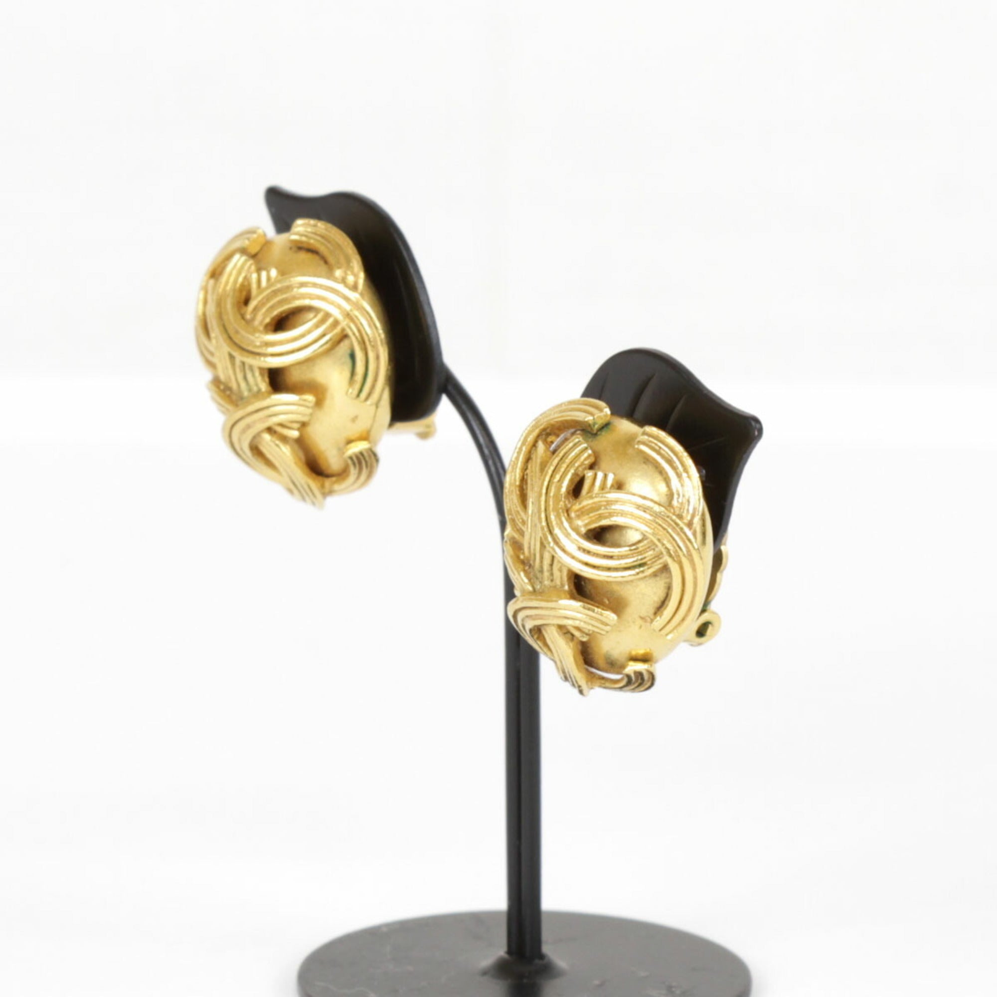 Gold CC Clipon Earrings