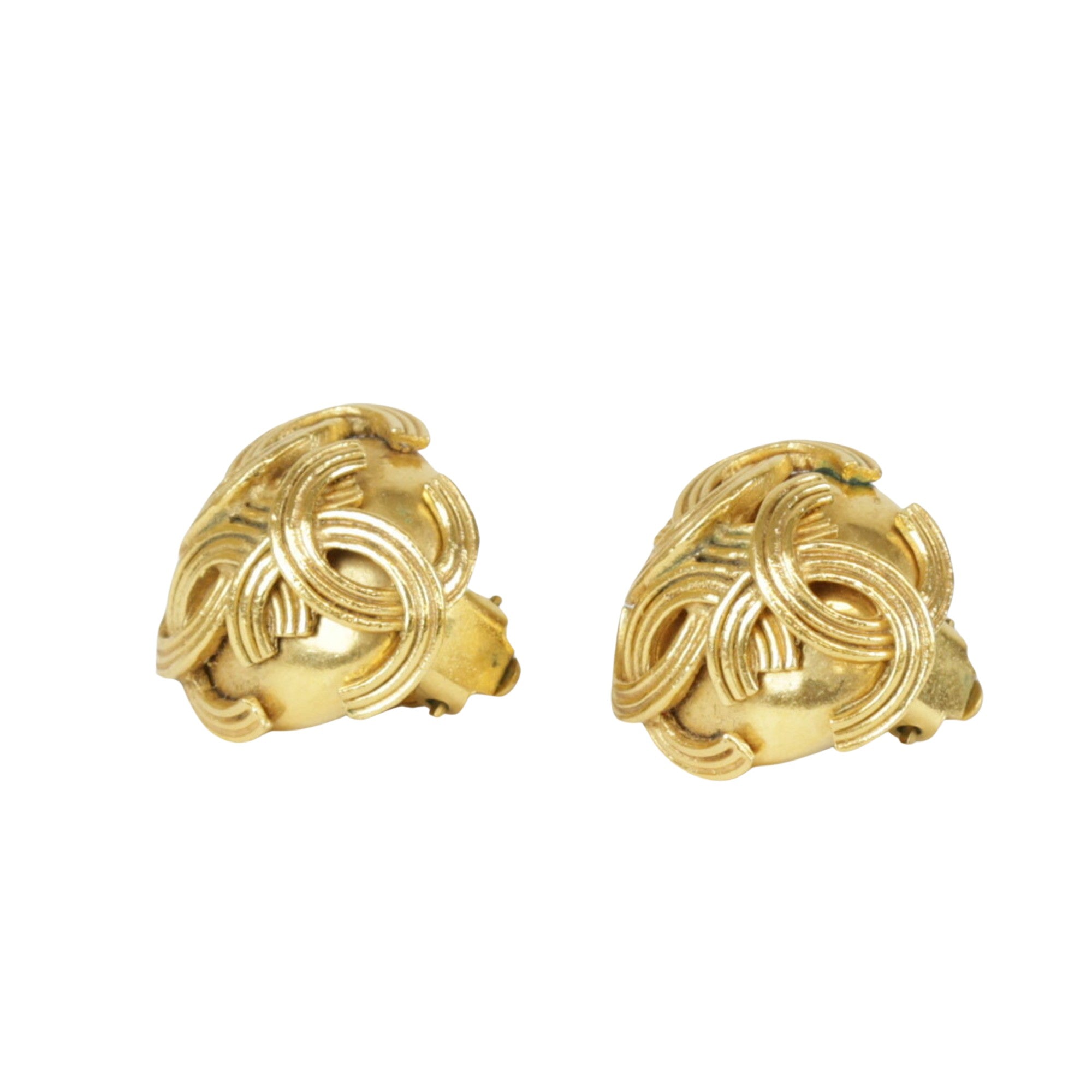 Gold CC Clipon Earrings
