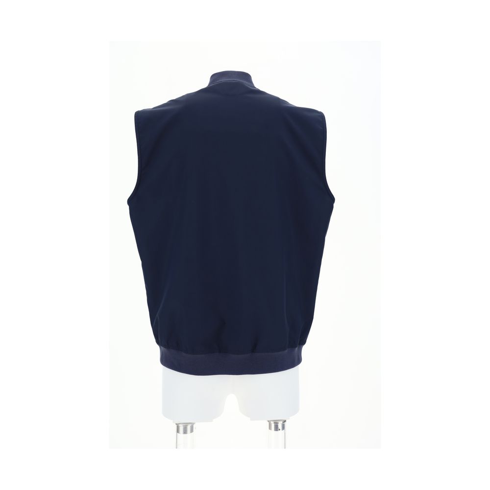 Sleeveless Knit Vest Zip Closure