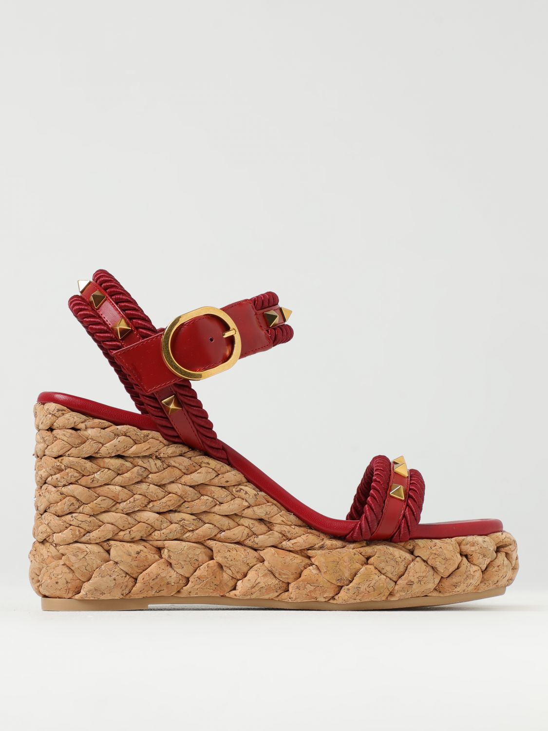 Rockstud Cork Wedge Sandals