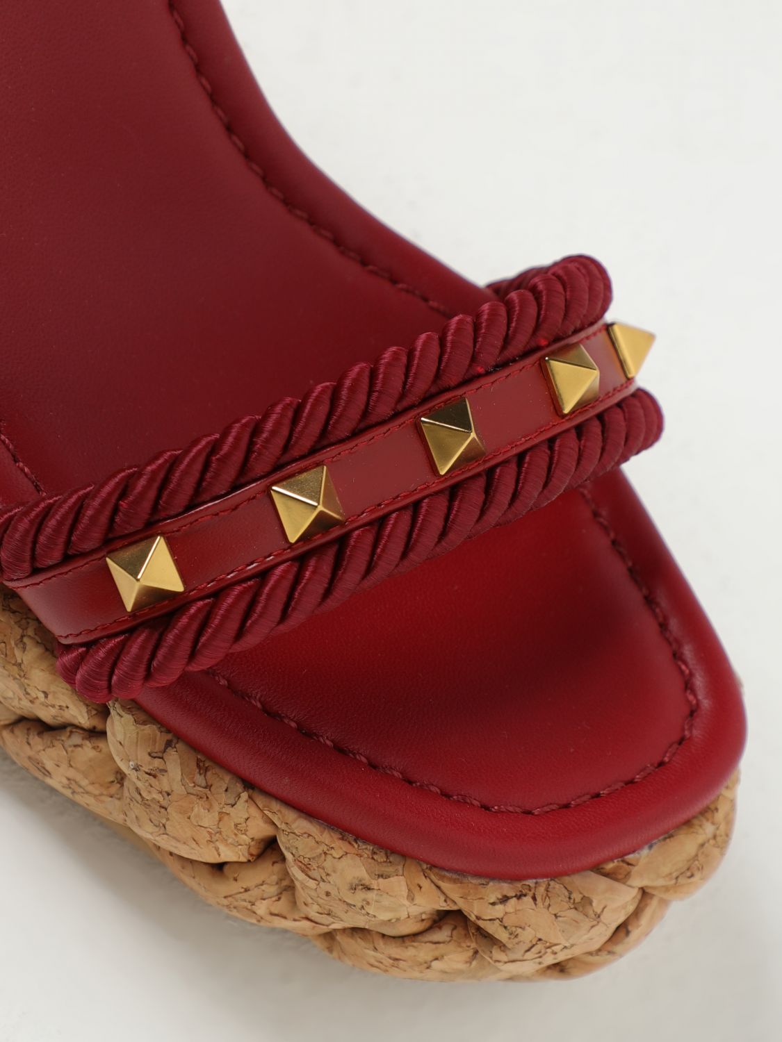 Rockstud Cork Wedge Sandals