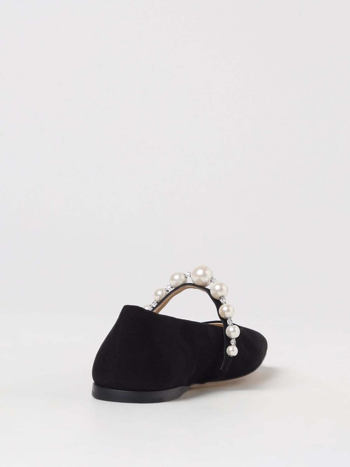 Pearlembellished Suede Flats