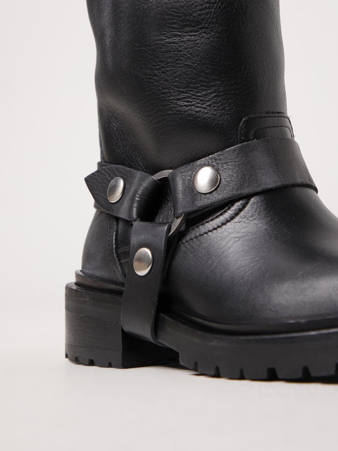 Leather Ankle Boots with Buckle