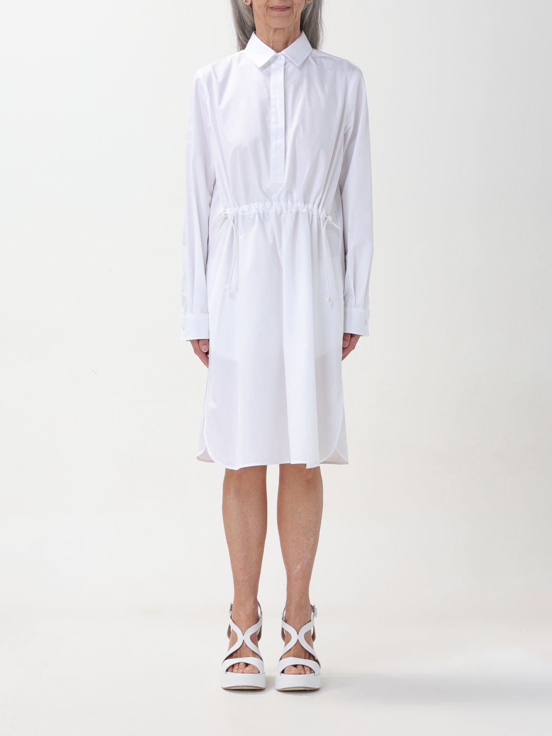 Shirt Dress with Drawstring Waist