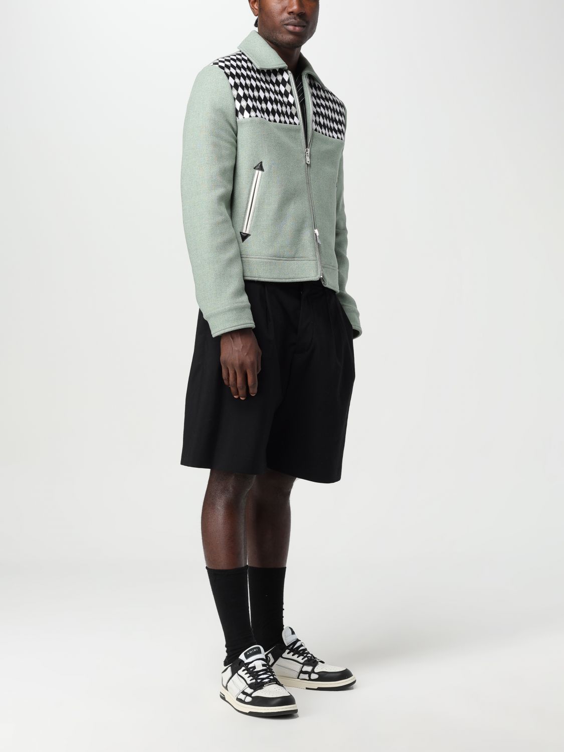 Harlequin Pattern Cropped Jacket