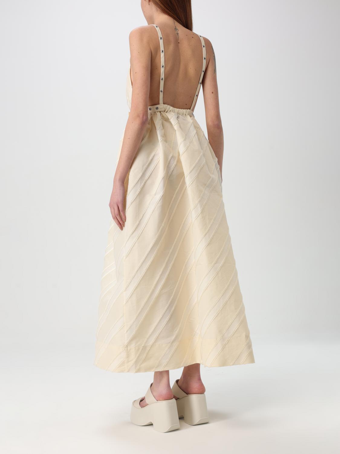 Textured Midi Dress Belted Waist