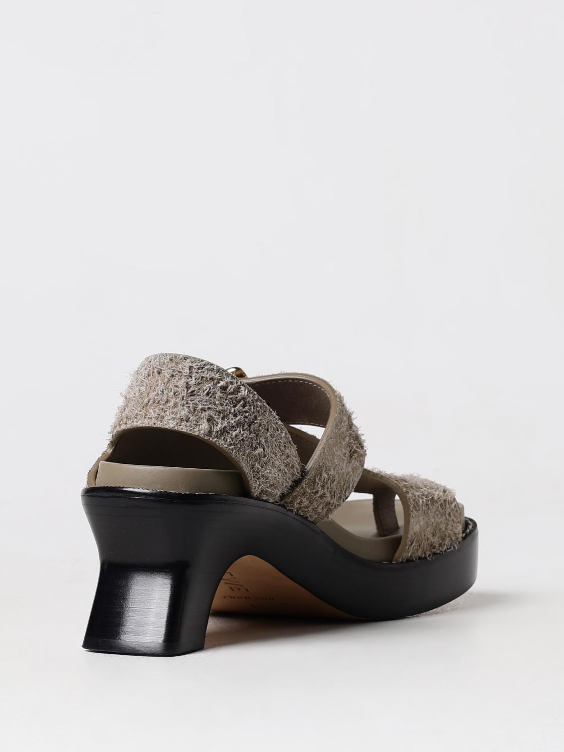 Heeled Suede Sandals Buckle