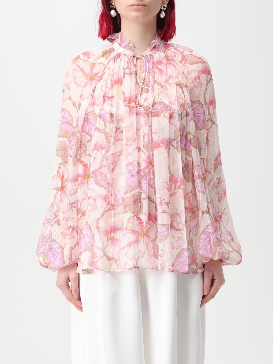 High Neck Blouse Floral Print Silk