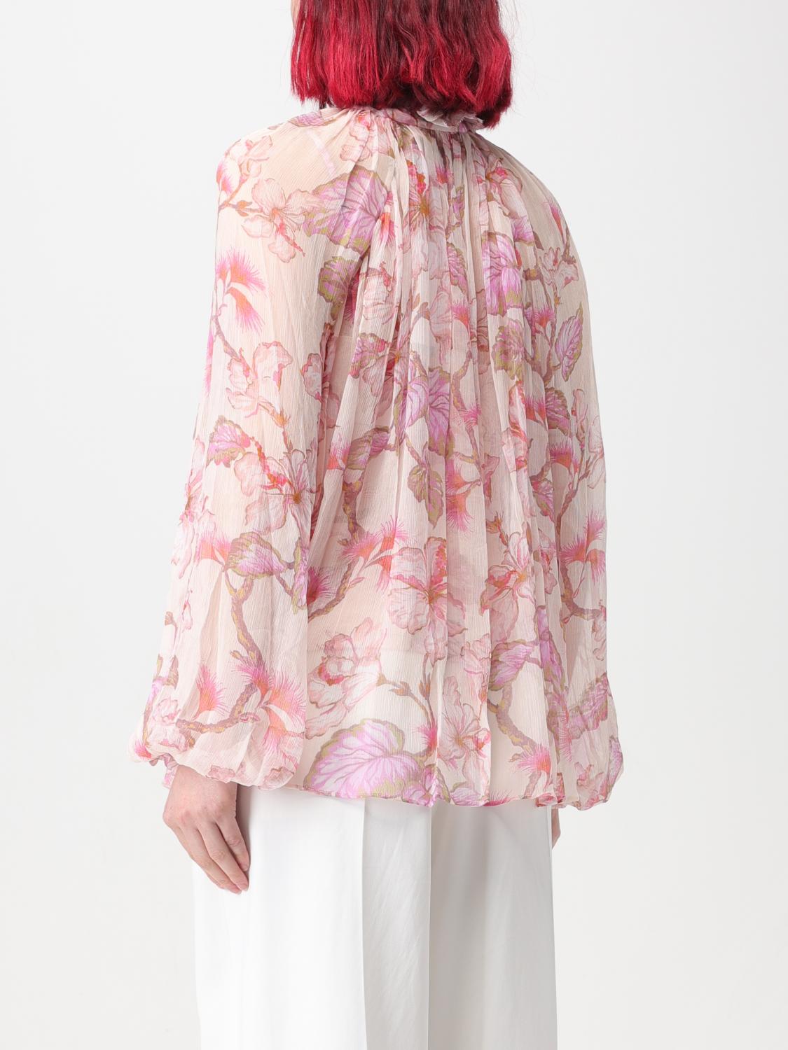 High Neck Blouse Floral Print Silk