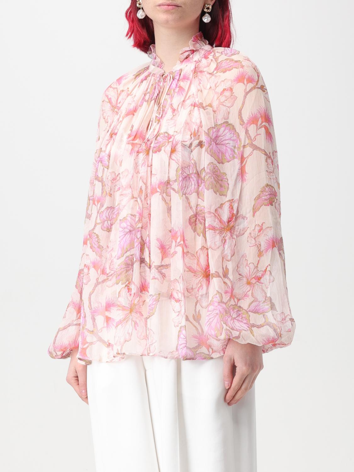 High Neck Blouse Floral Print Silk