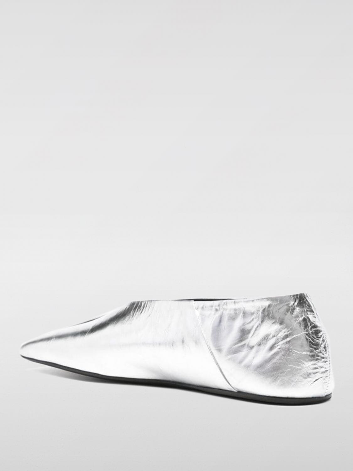 Metallic Leather Ballerina Flats