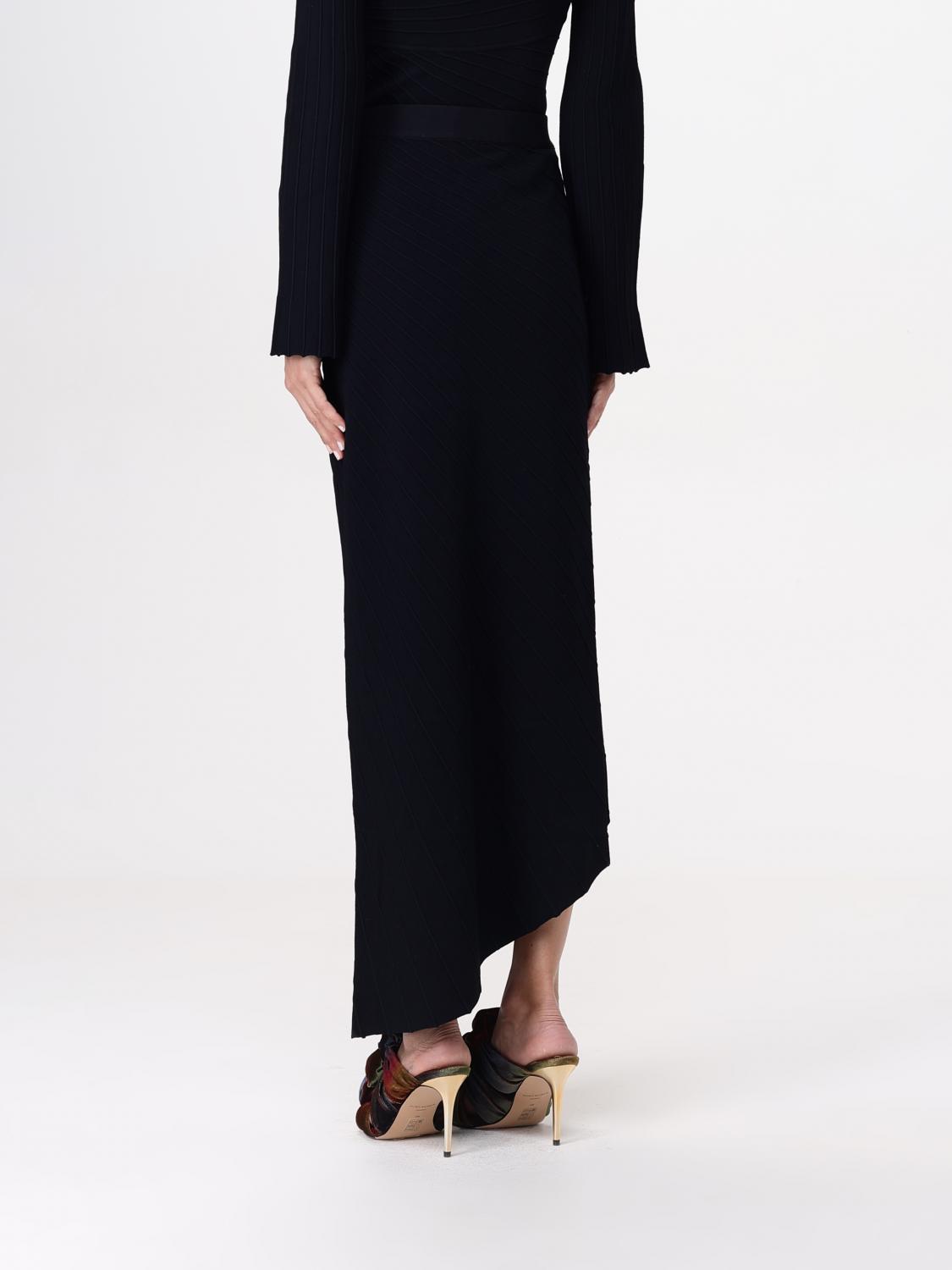 Pleated Midi Skirt Asymmetrical Hem