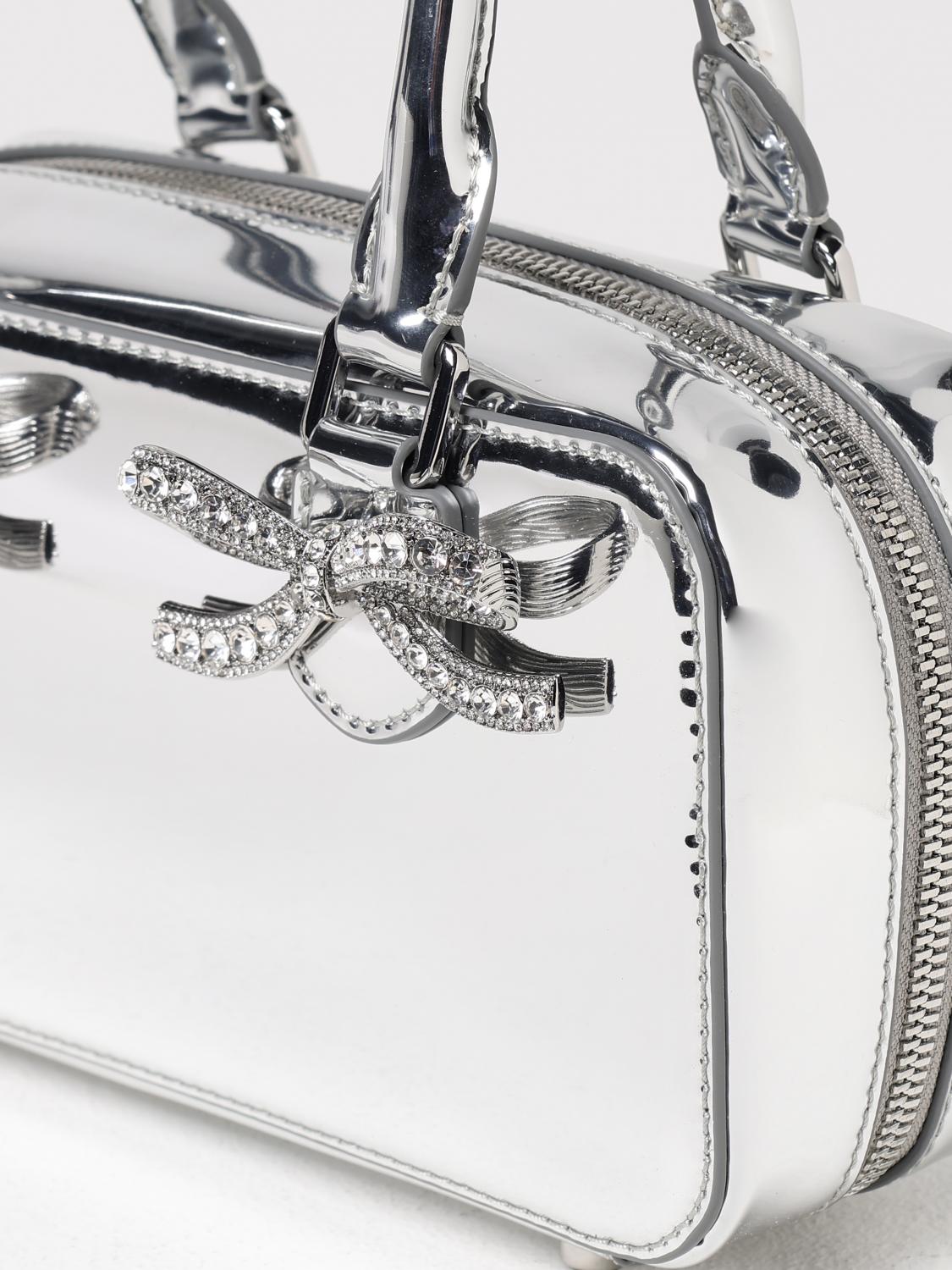 Metallic Bow TopHandle Handbag