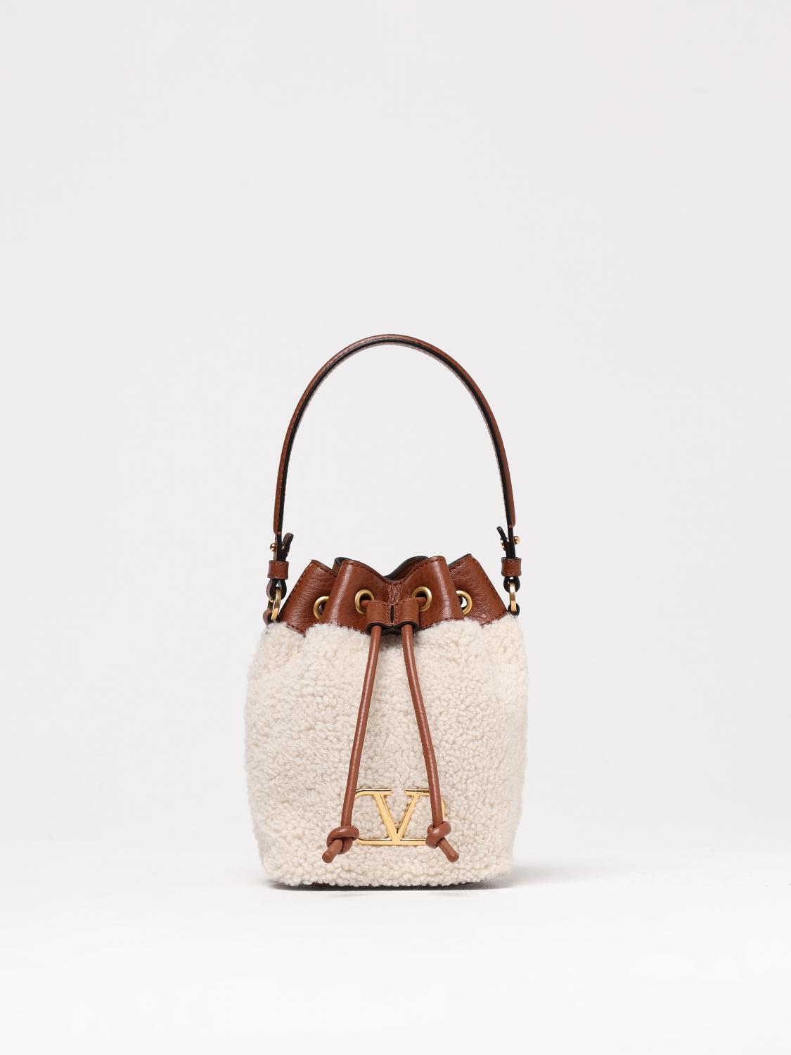 Roman Stud Shearling Bucket Bag