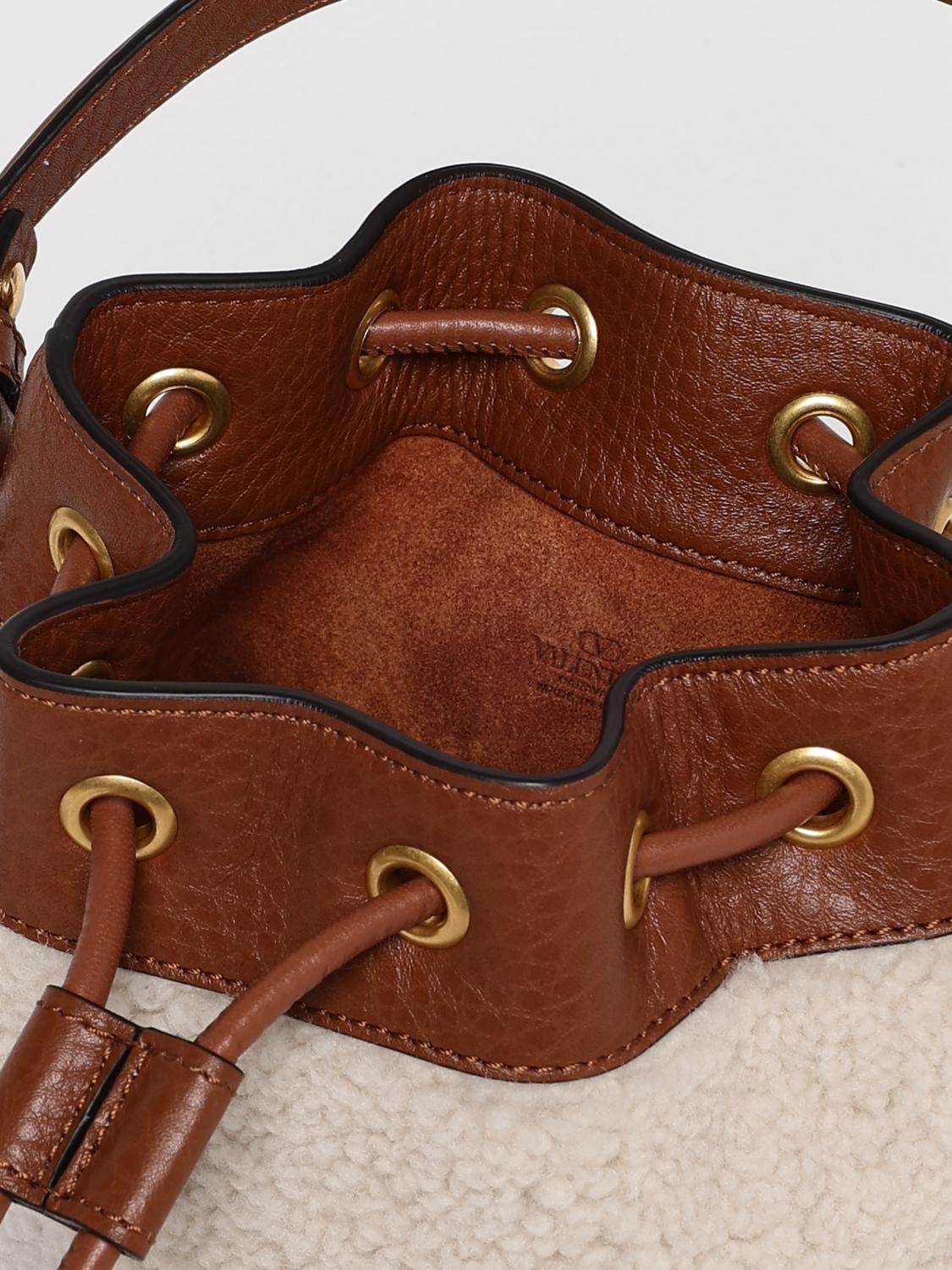 Roman Stud Shearling Bucket Bag