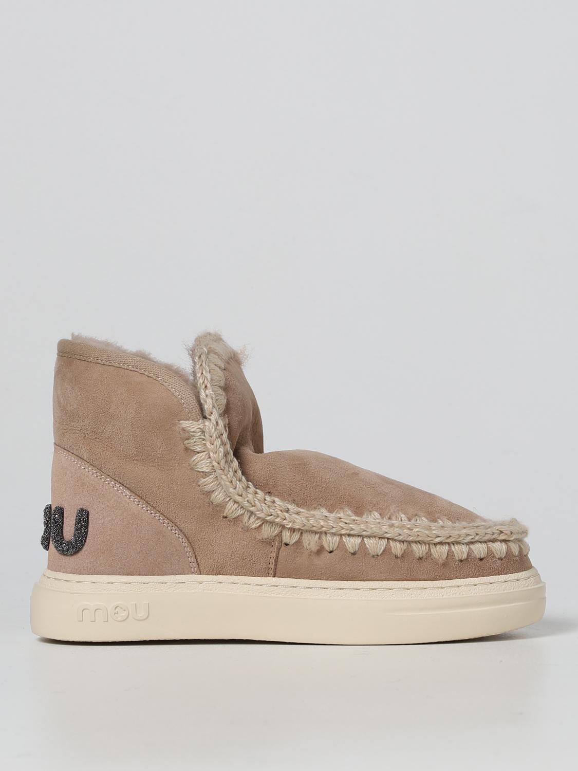 Sneakers with Shearling Lining and Rubber Sole