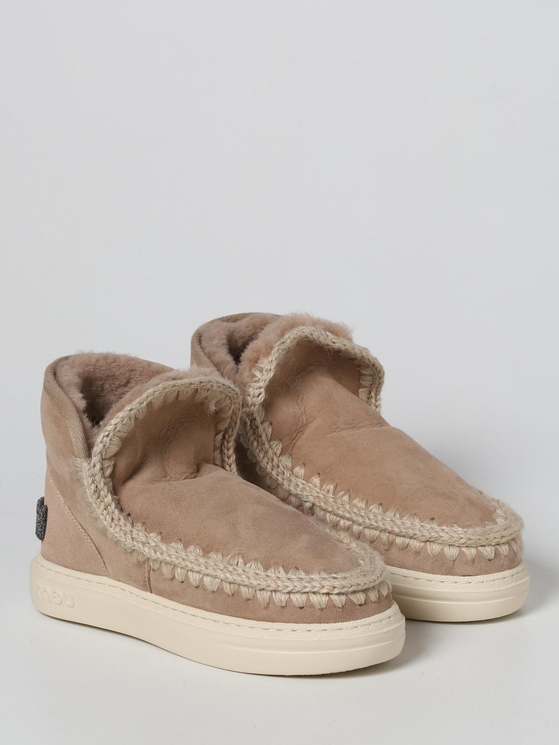 Sneakers with Shearling Lining and Rubber Sole
