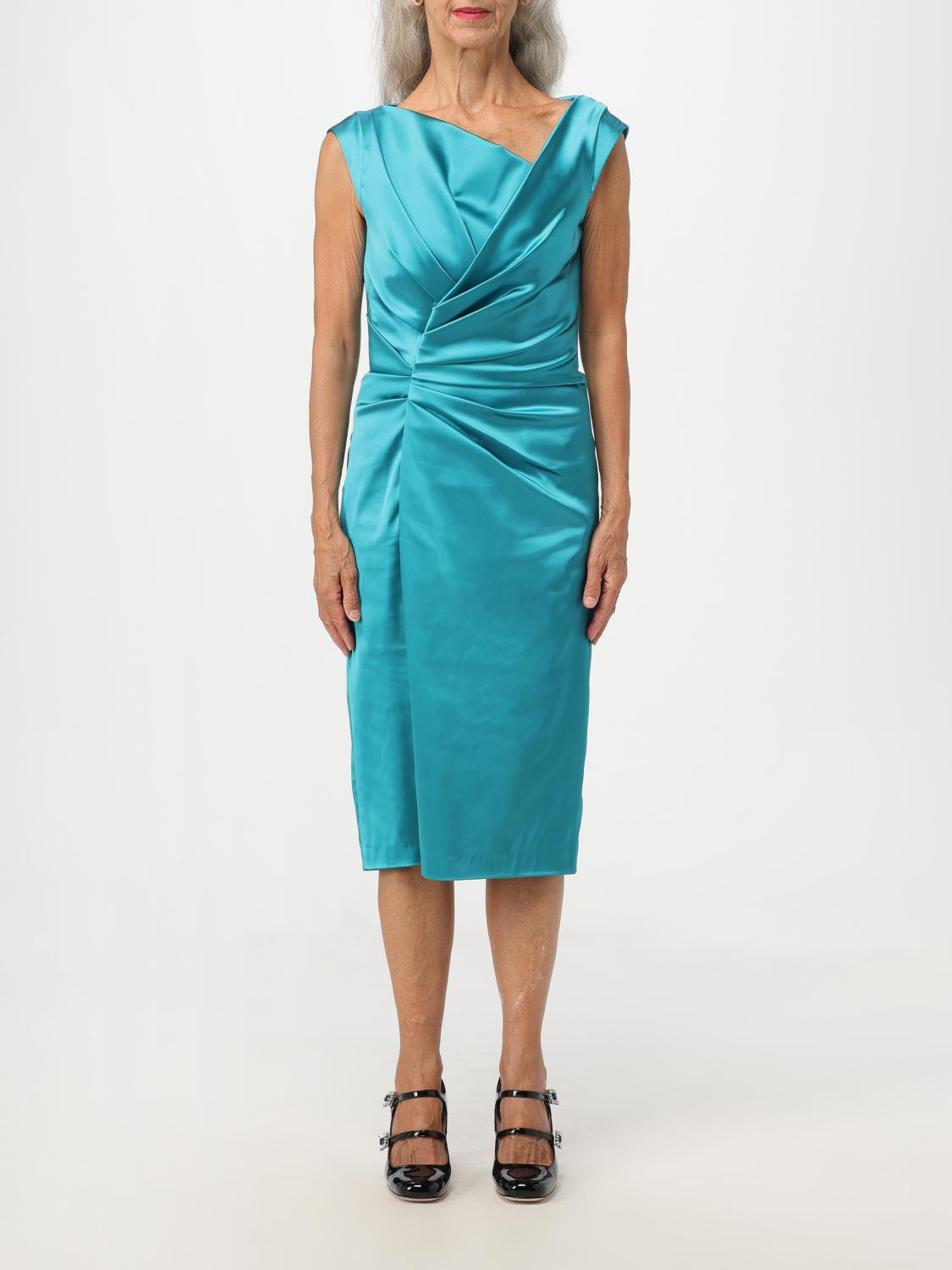 Draped Neckline Satin Dress