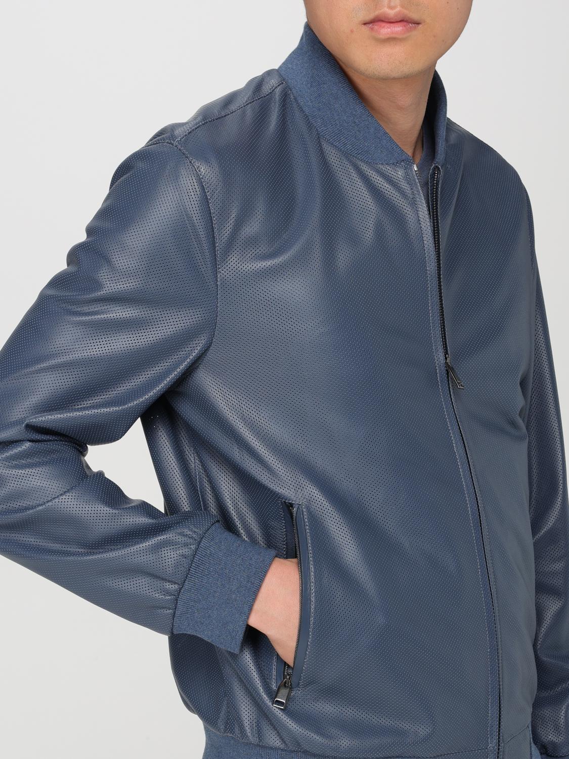 Men Leather Bomber Jacket