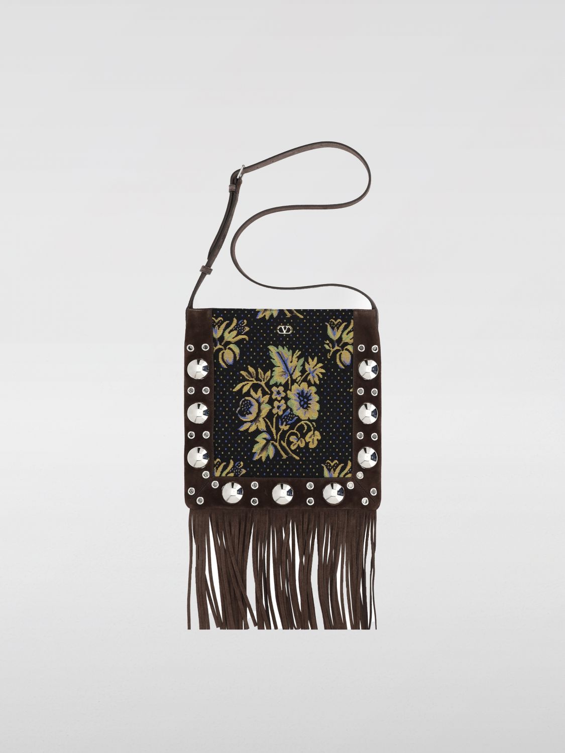Embroidered Tapestry Crossbody Bag