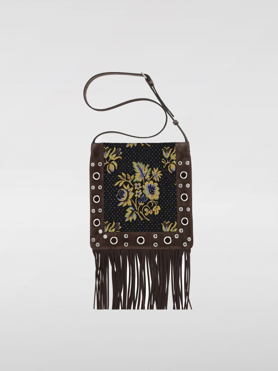 Embroidered Tapestry Crossbody Bag