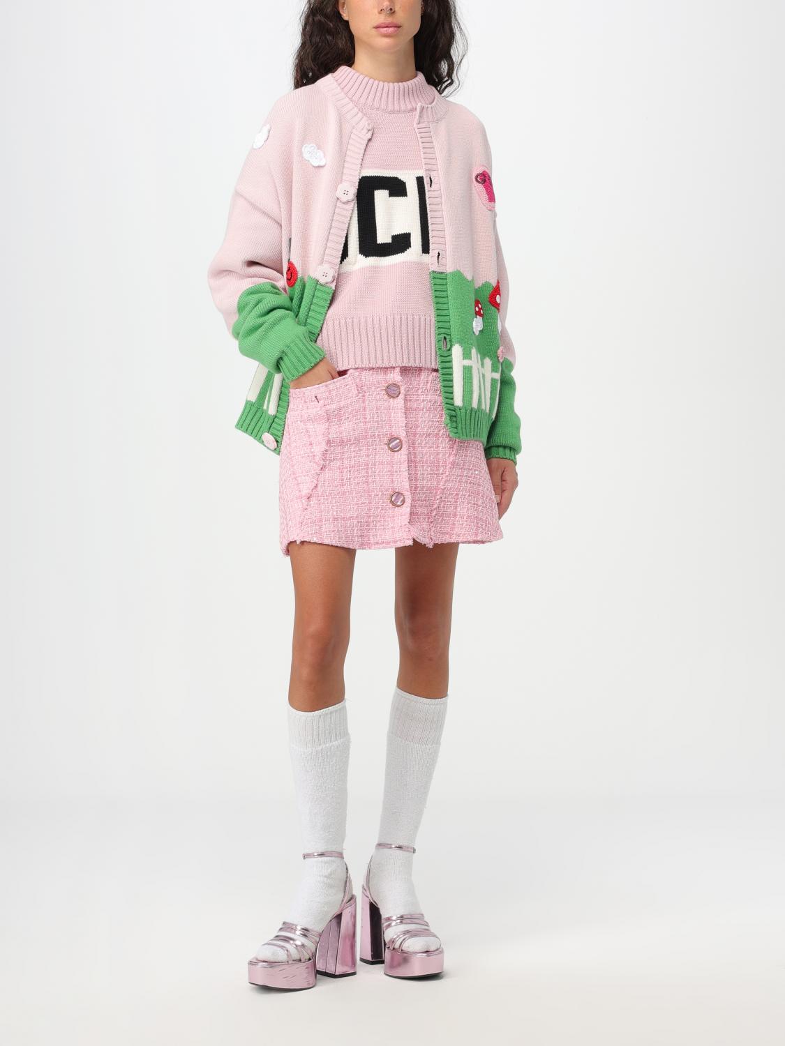 Mini Tweed Skirt Button Closure