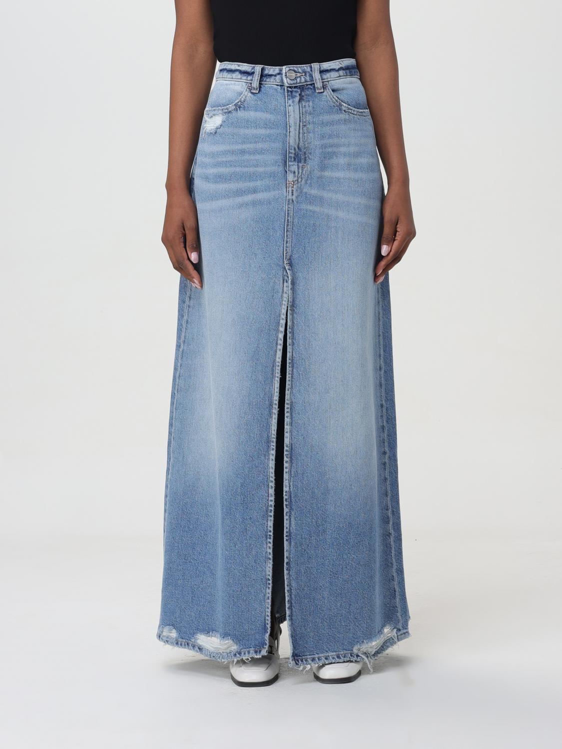 Maxi Denim Skirt Front Slit