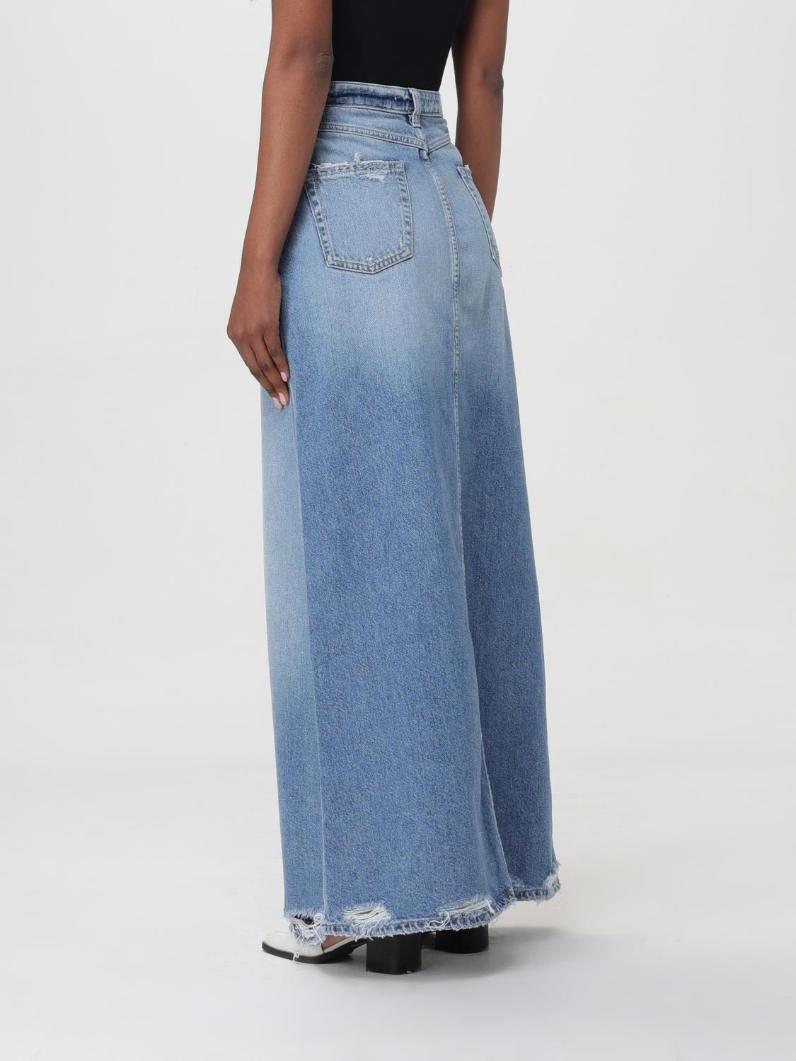Maxi Denim Skirt Front Slit