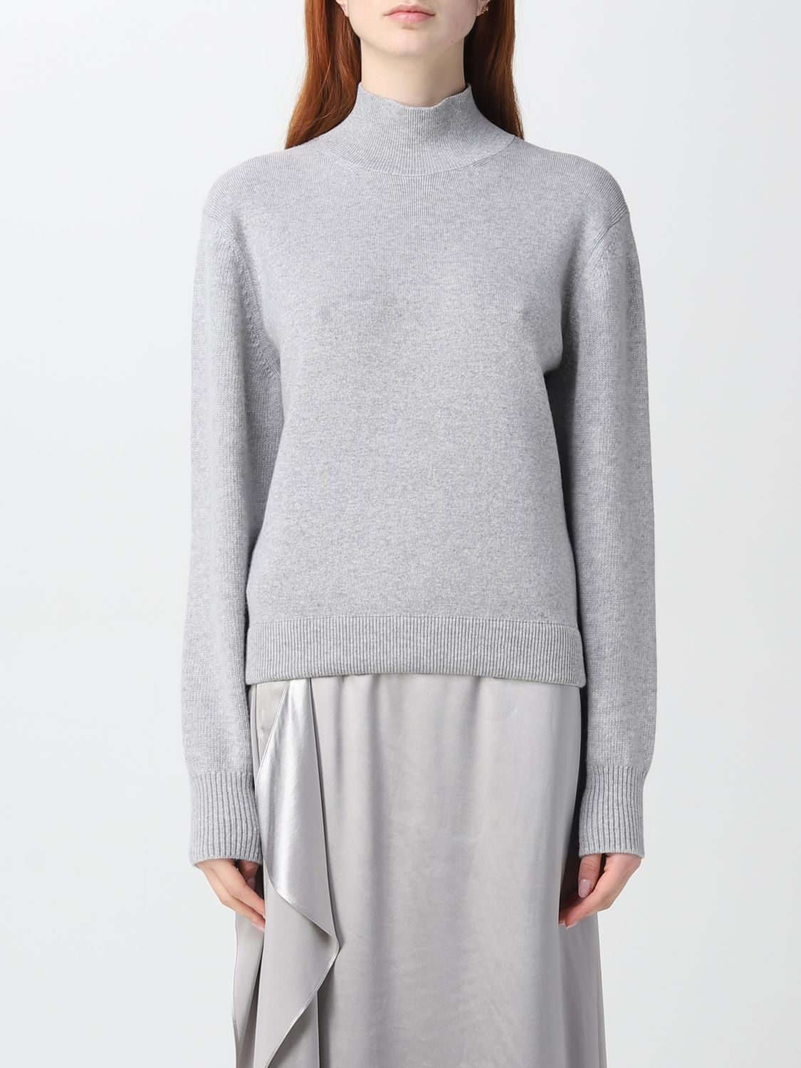 Mock Neck Cashmere Knit Sweater