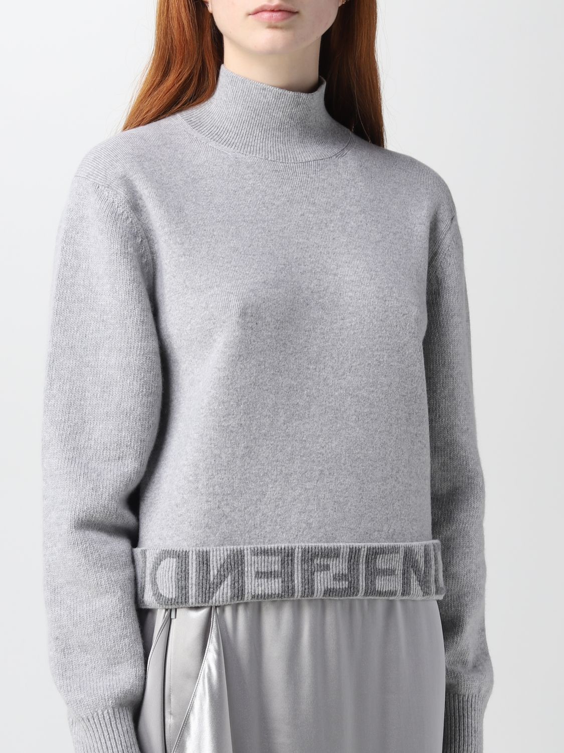 Mock Neck Cashmere Knit Sweater