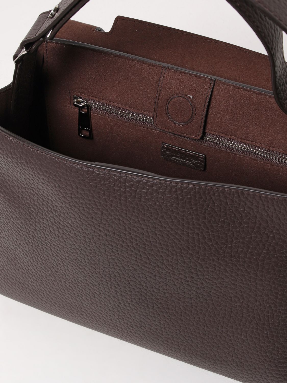 Pebbled Leather Top Handle Handbag