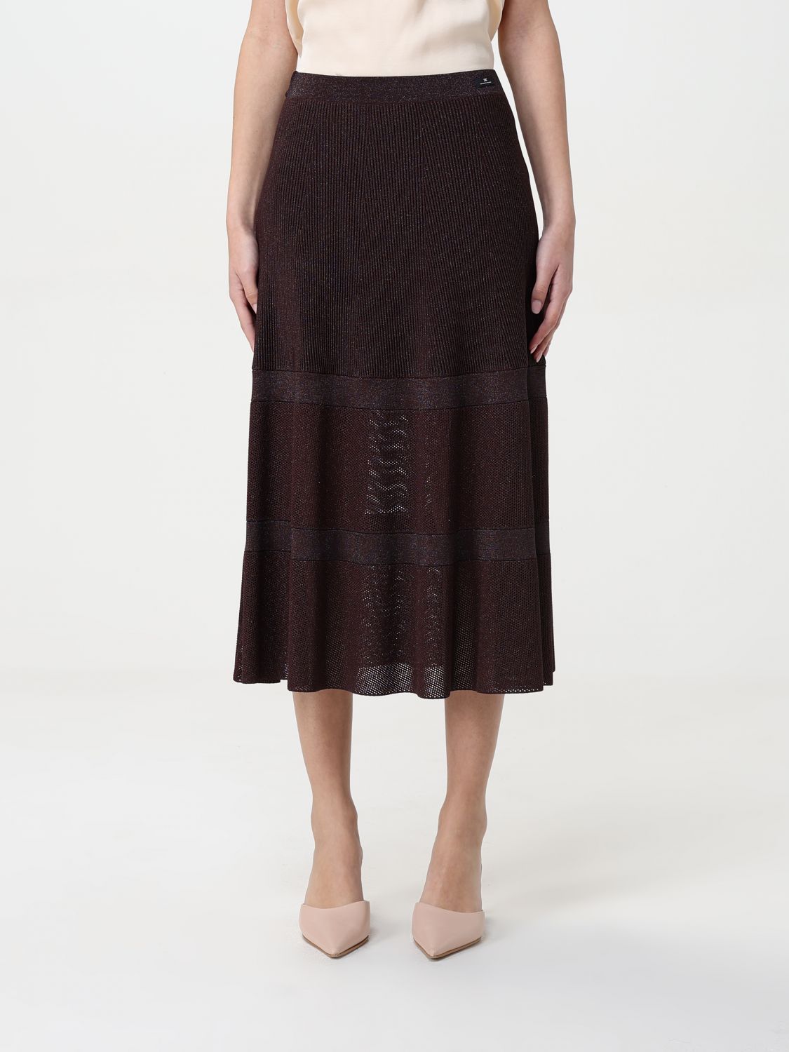 Elegant High-Waist Midi Skirt with Side Slit