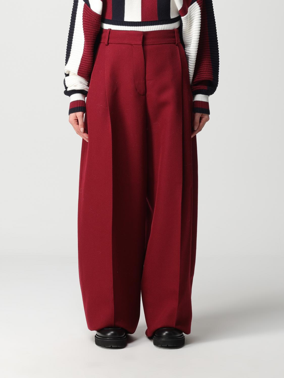 Wide Leg Pleated Wool Trousers