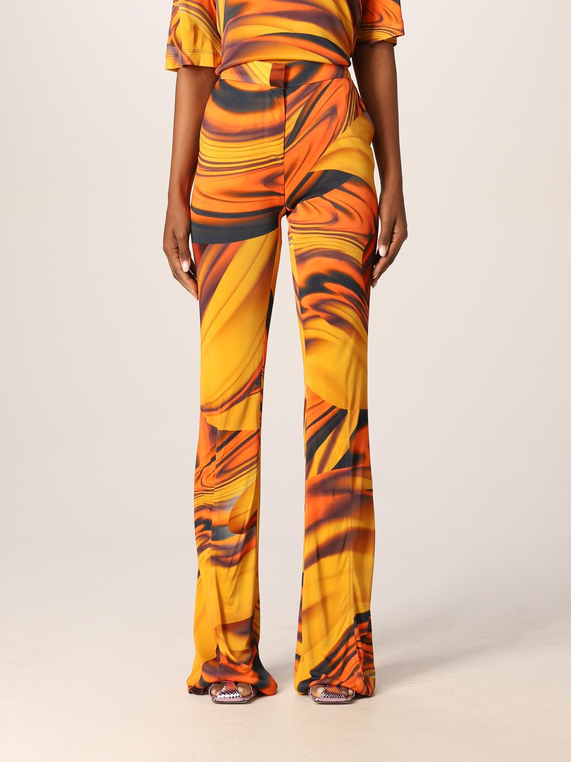 Abstract Print Flare Pants