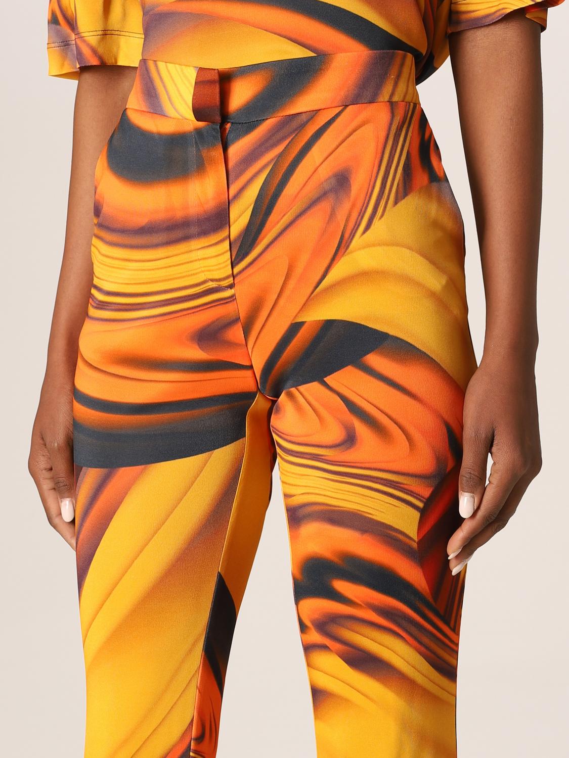 Abstract Print Flare Pants
