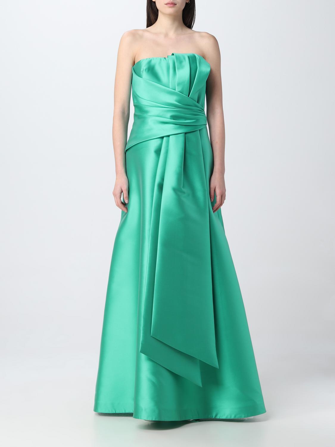 Silk Evening Gown Draped Detail