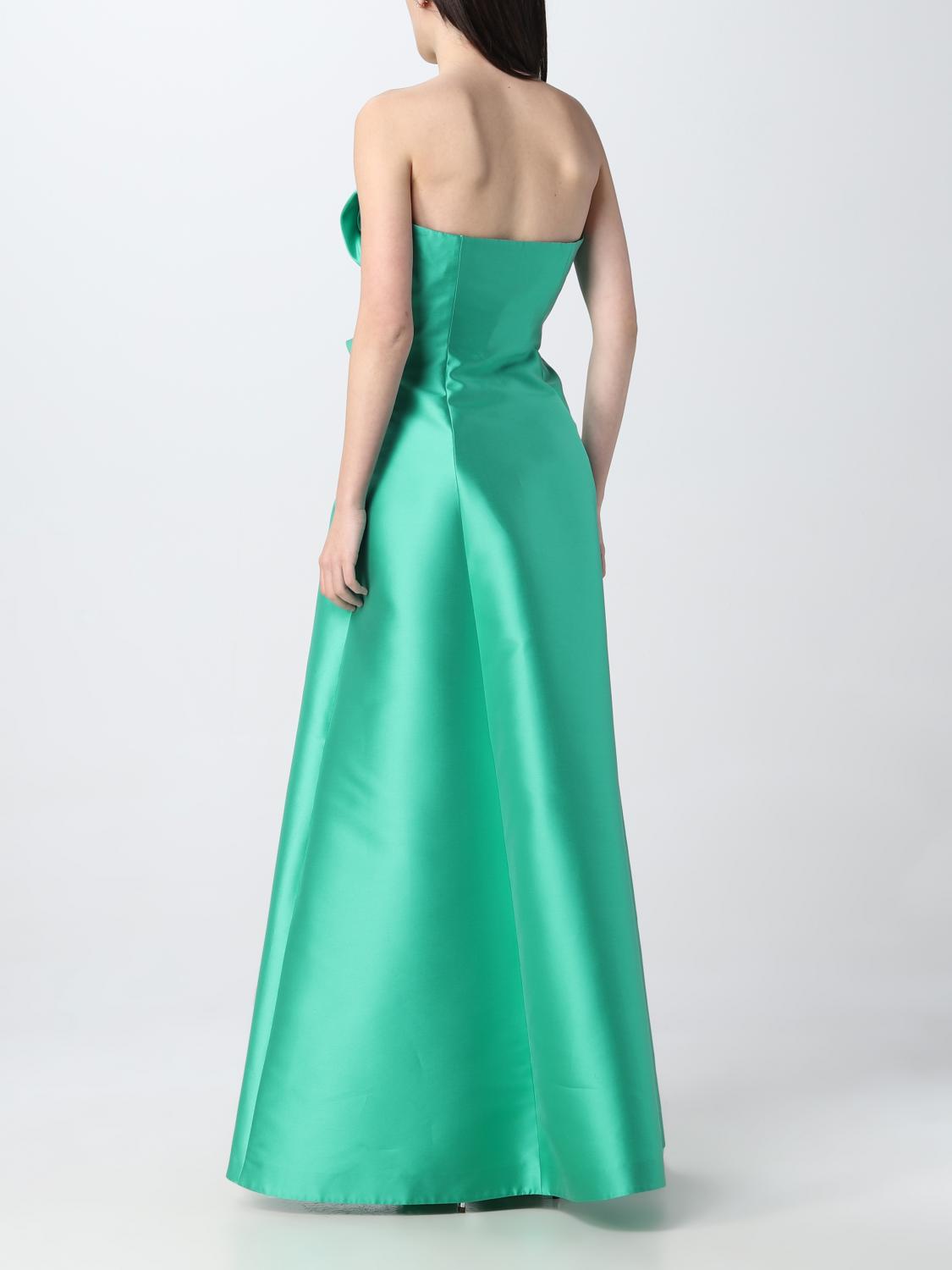 Silk Evening Gown Draped Detail