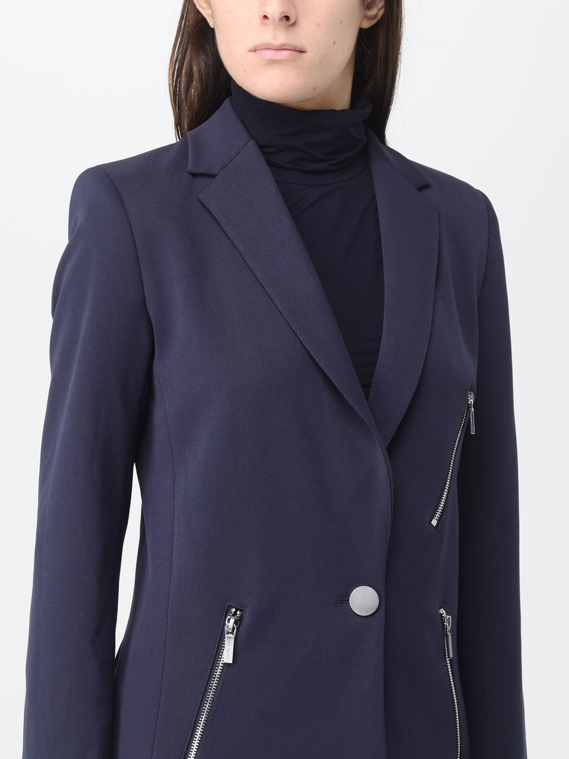 Tailored Blazer with Zipper Pockets