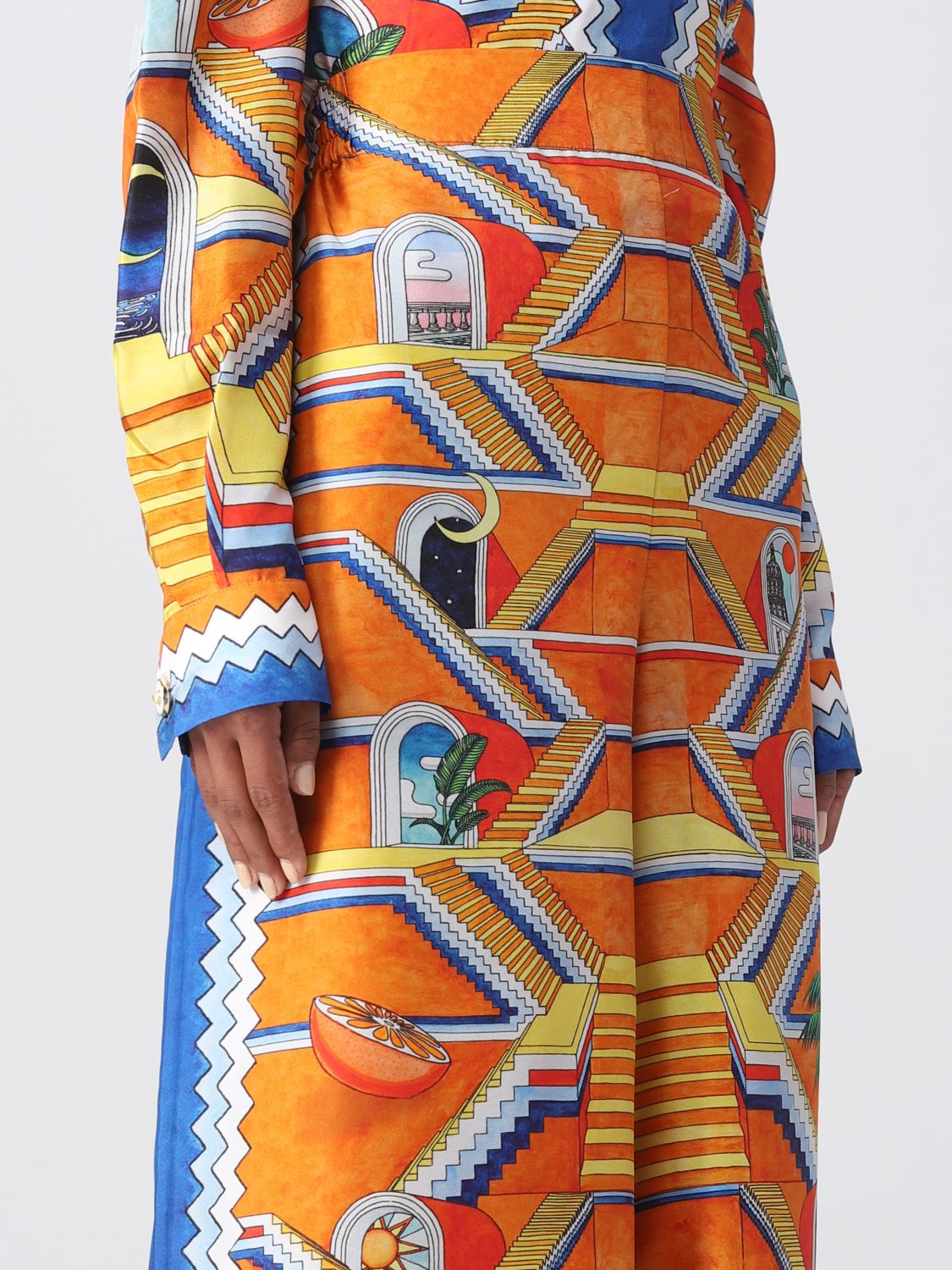 Stairs Print Wide Leg Pants