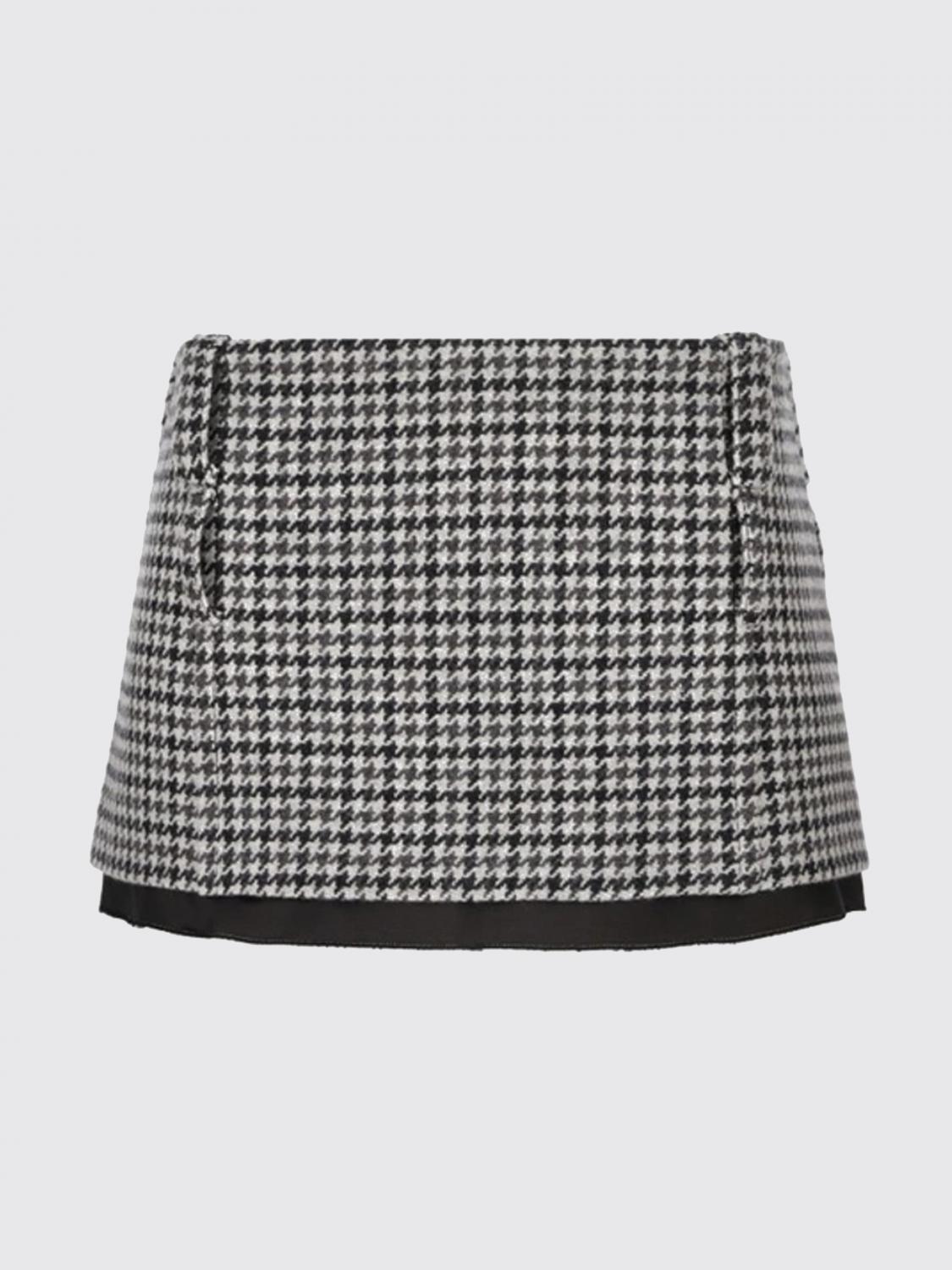 Layered Houndstooth Mini Skirt