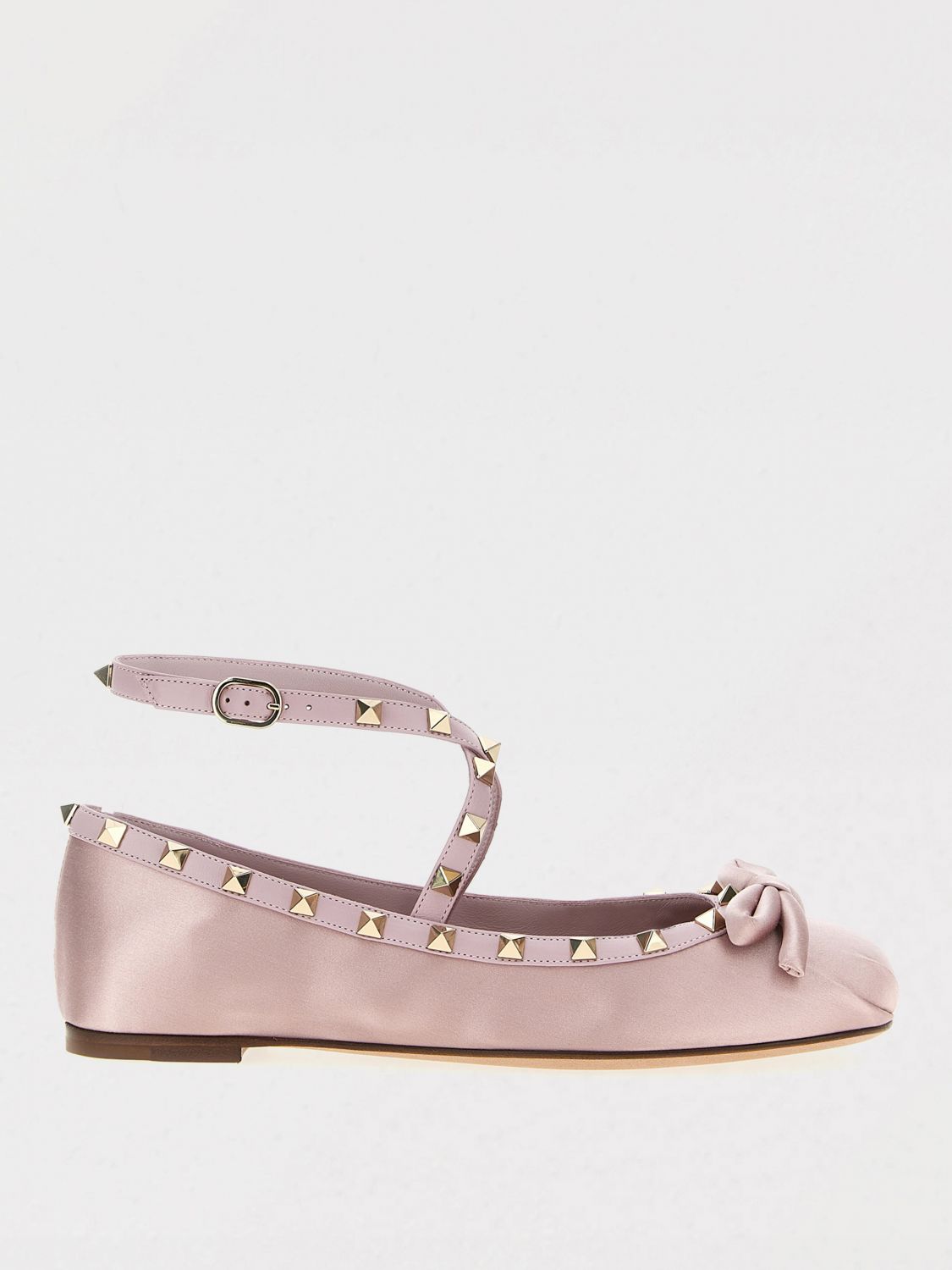 Rockstud Ballerina Ankle Strap Flats