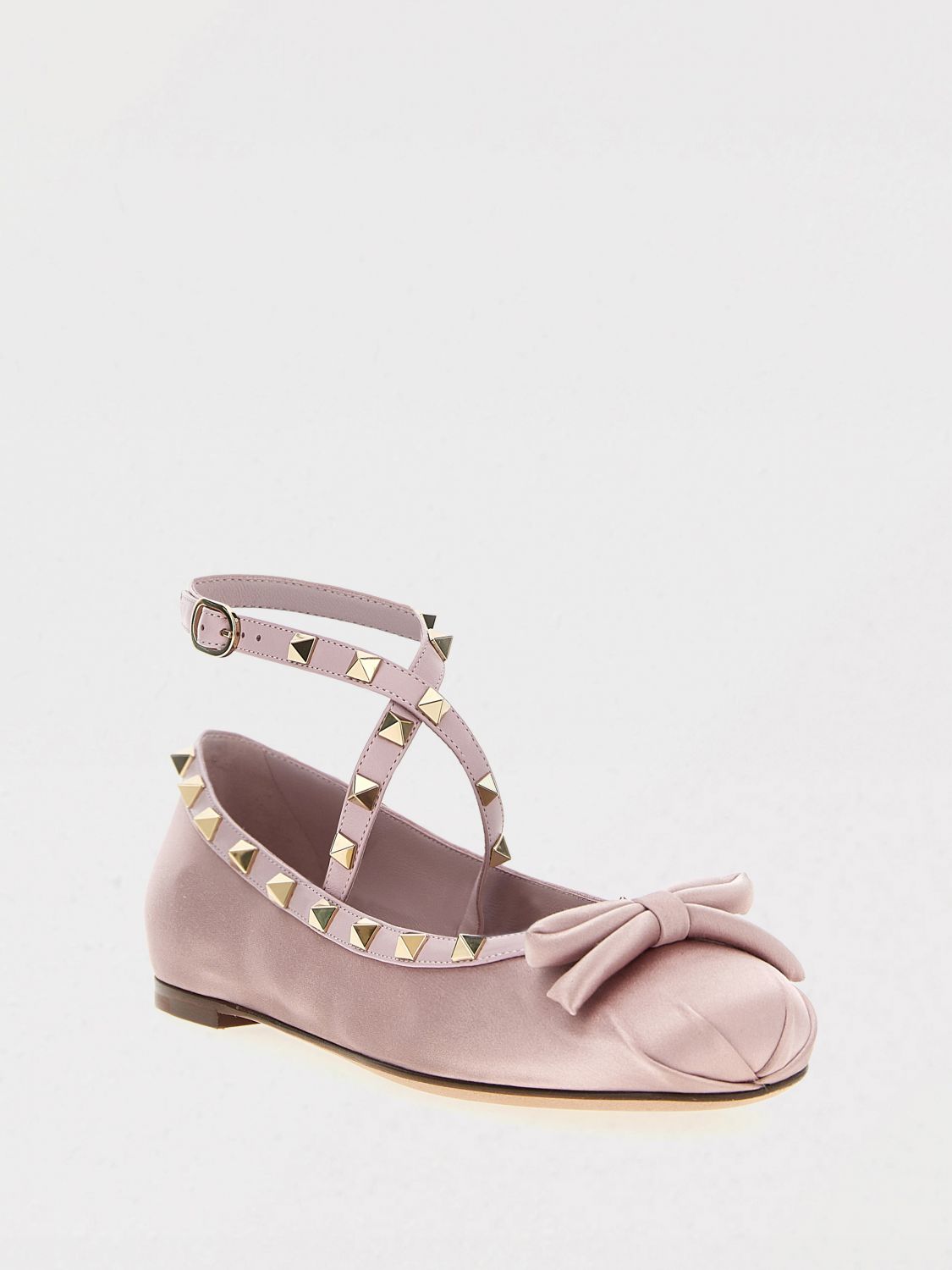 Rockstud Ballerina Ankle Strap Flats